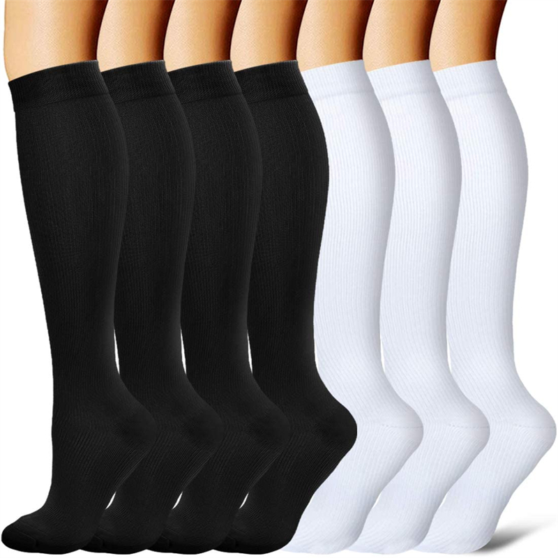 Compression Sock Medical - 7 ペア圧縮ソックス女性男性膝高妊娠浮腫糖尿病静脈瘤ランニングサイクリングスポーツソックスナースソックス