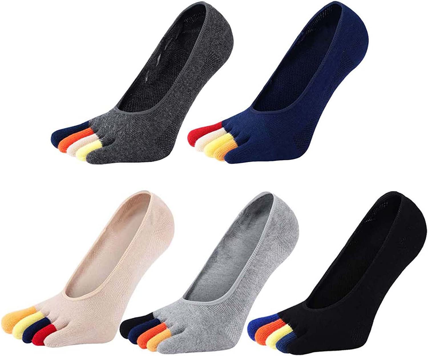 Invisibility Sock Loafer - 5足組 メンズ ローカット ローファーソックス つま先が見える おしゃれなストライプ柄