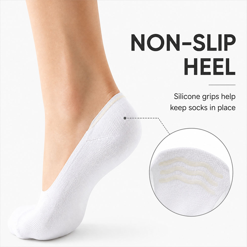 6足組 ユニセックス コットン ノーショーソックス 見えない - Invisibility Sock Loafer のレビューと価格