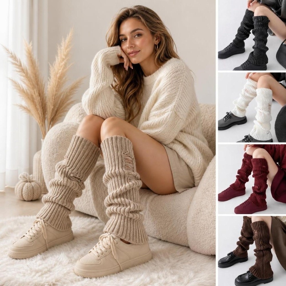 暖かいニットレッグウォーマー ストレッチアクリル混紡 ブーツ - Boot Sock Slouchy のレビューと価格