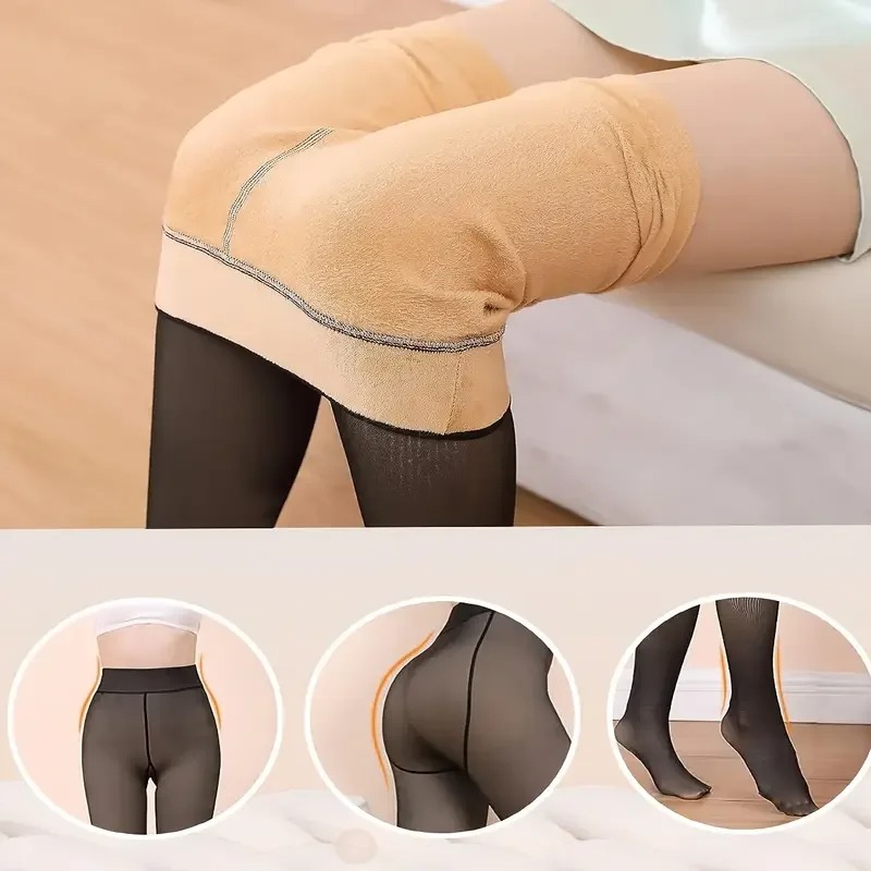 1-2 ペア不透明プラスサイズフリース裏地タイツ薄手のイリュ - Tights Pantyhose Sheer のレビューと価格