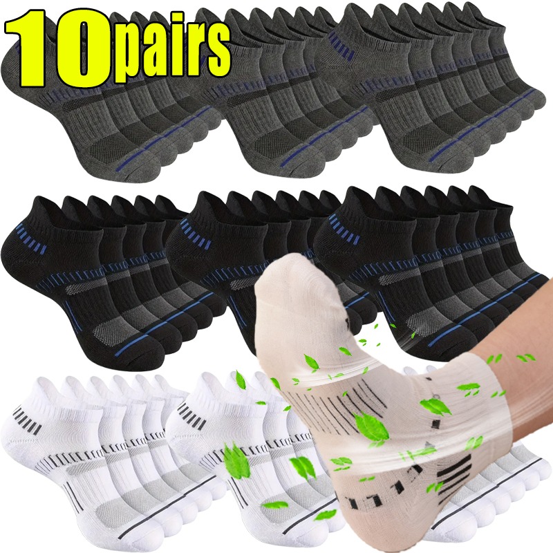 1-10 ペア通気性メッシュ男性靴下綿ローカット足首吸湿靴下 - Ankle Sock Low Cut のレビューと価格