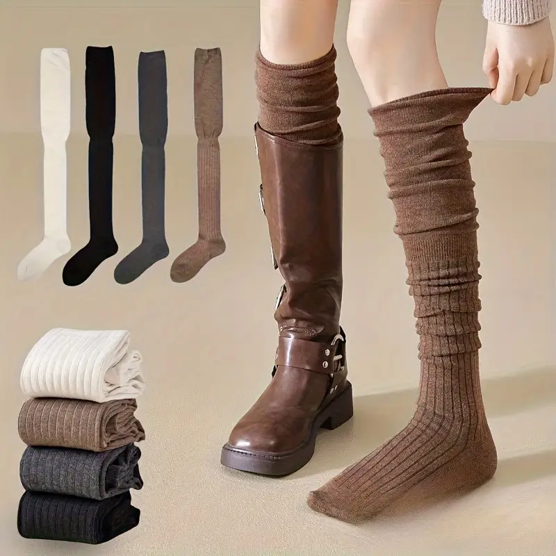 1-10 ペアの女性の膝上ソックスだらしないブーツソックスノ - Boot Sock Slouchy のレビューと価格