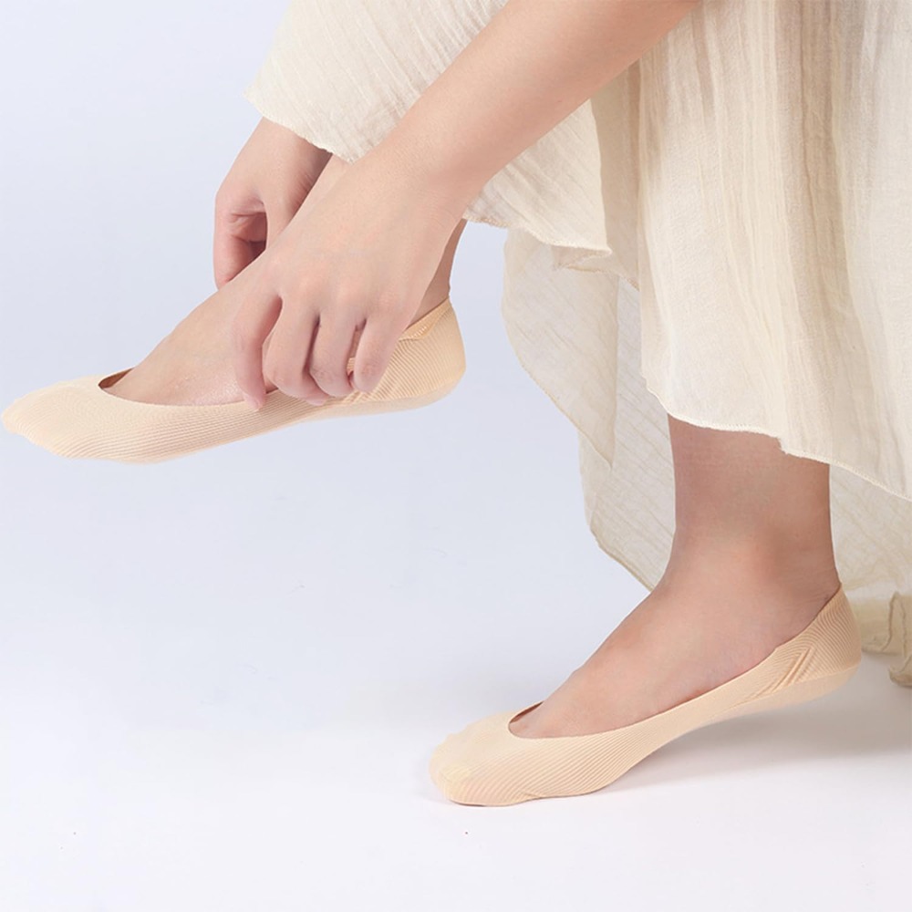 6足組 ノーショーソックス レディース 滑り止め シリコング - Invisibility Sock Loafer のレビューと価格