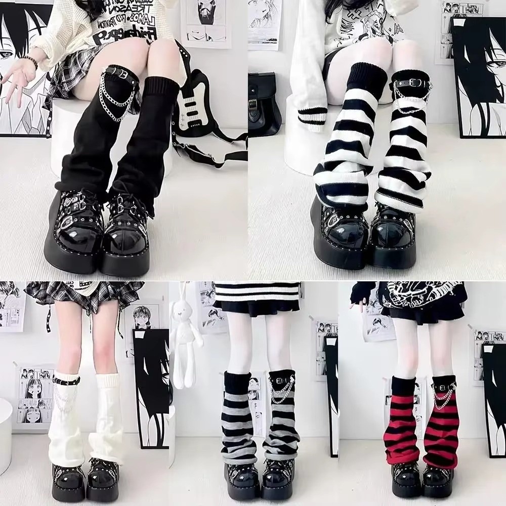 日本のハラジュクスタイルのニットレッグウォーマー、ルーズなニ - Boot Sock Slouchy のレビューと価格