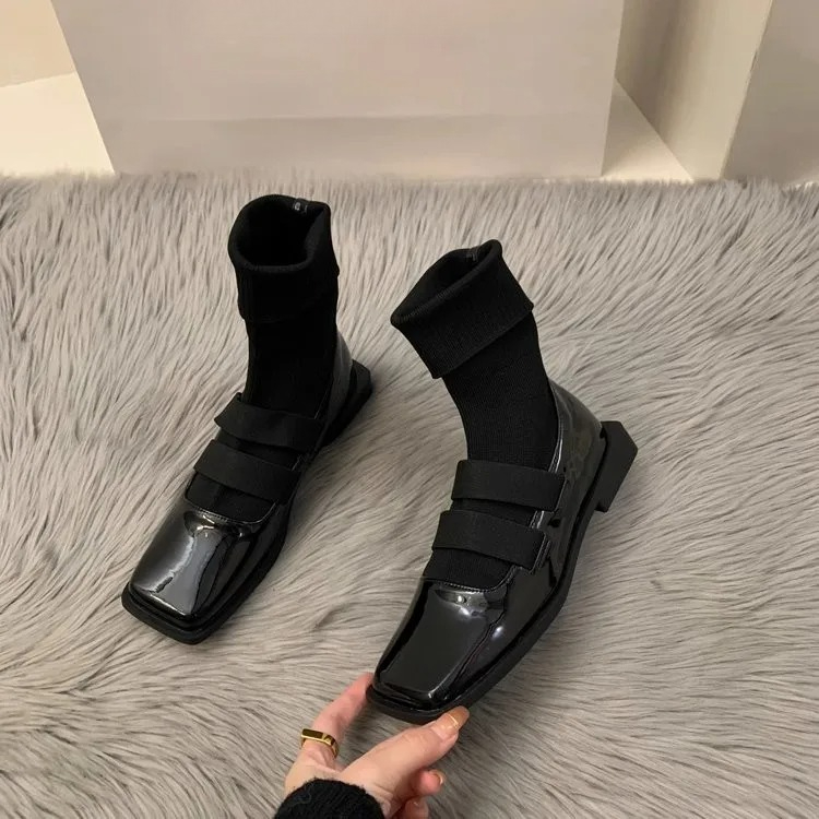 英国スタイルのスクエアニットソックスブーツ 2023 新しい - No Show Sock Women のレビューと価格