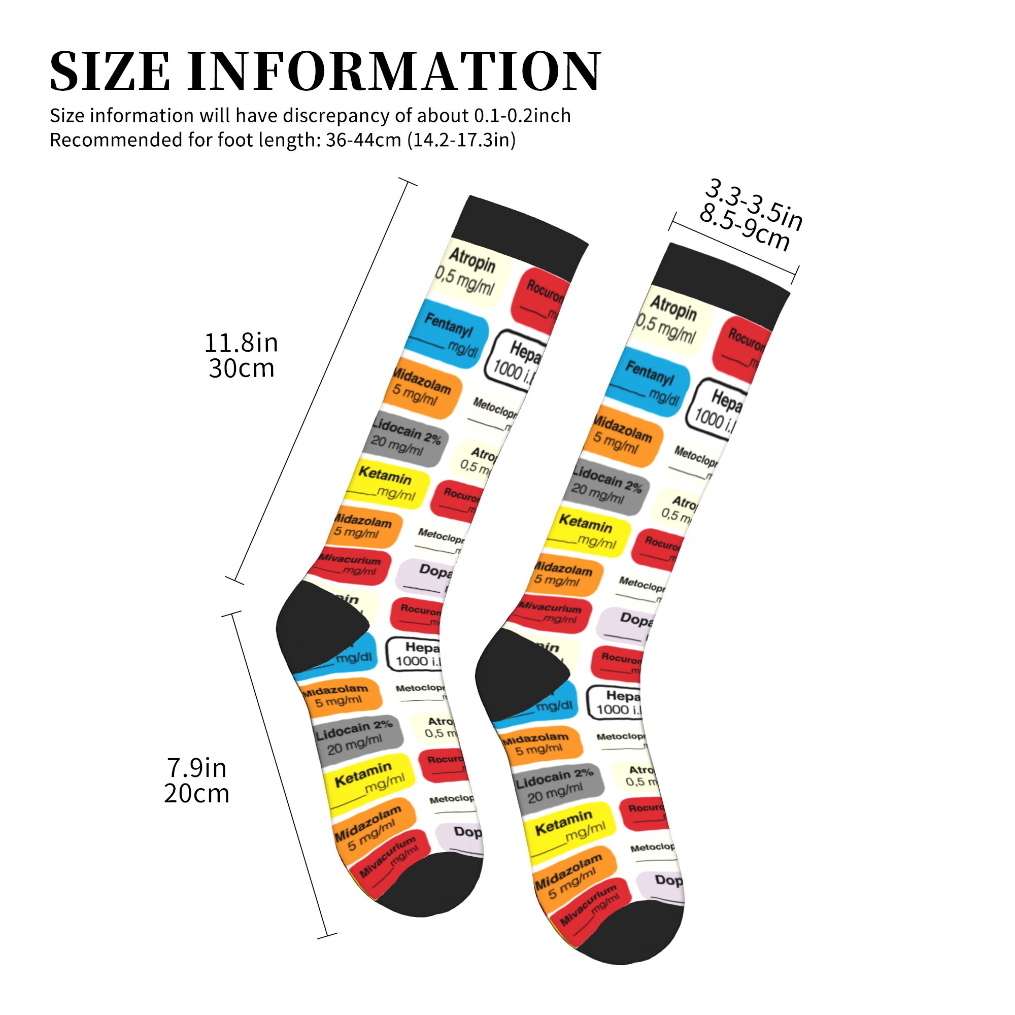 麻酔薬ラベル男性女性スポーツ圧縮ソックスユニセックスファッシ - Compression Sock Medical のレビューと価格