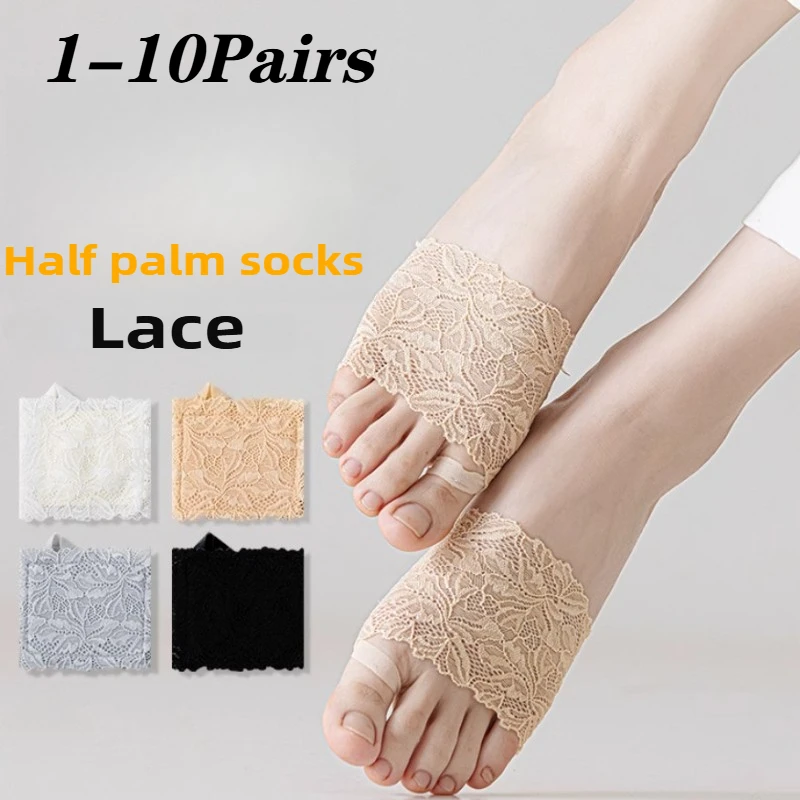 1-10 ペア女性レースローファーソックスノンスリップ目に見 - Invisibility Sock Loafer のレビューと価格