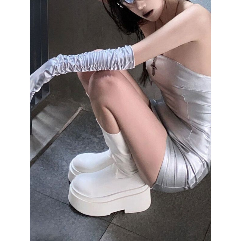 2025年夏 厚底ロングブーツ レディース 薄型ハイチューブ - No Show Sock Women のレビューと価格